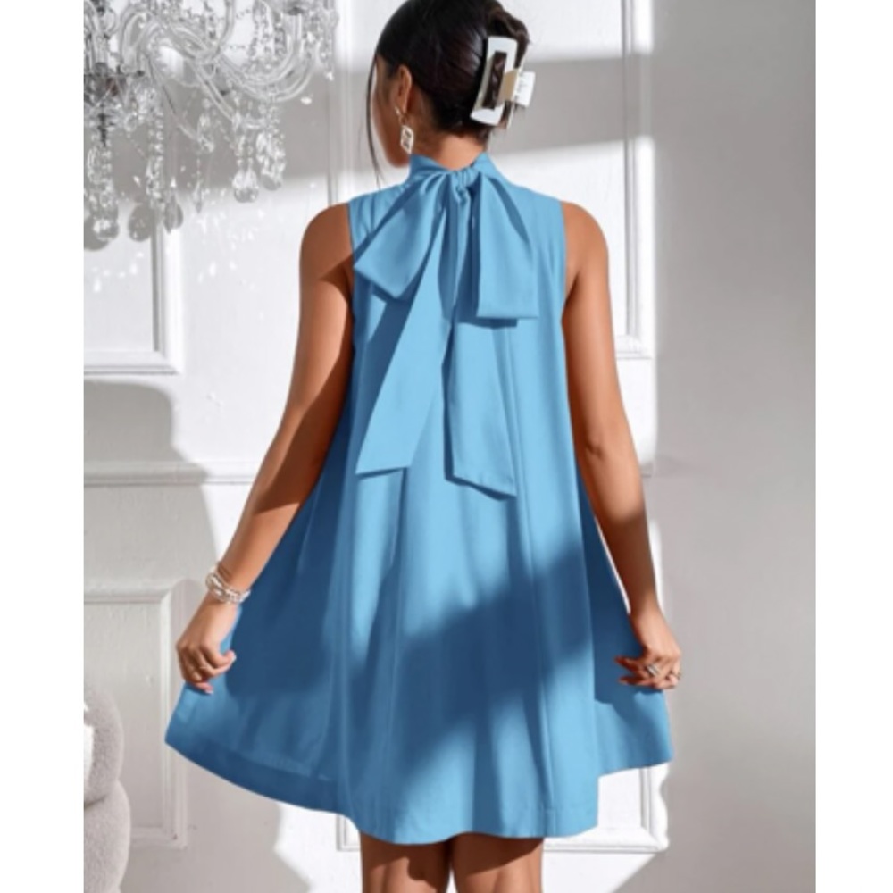 Luxe white tie back mini dress - Picture 13 of 16